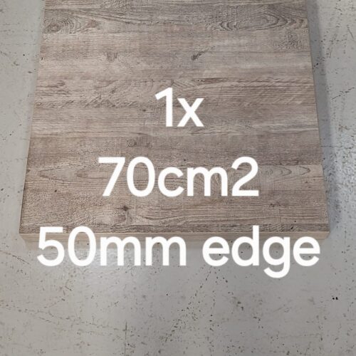 light Grey wood effect 700 x 700mm 50mm edge table top
