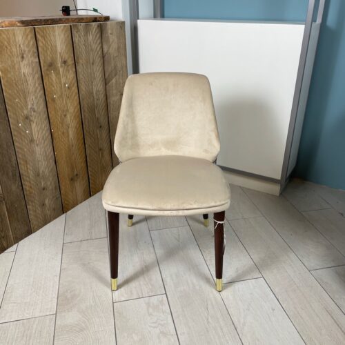 MEG 071PO DINING CHAIRS AS IMAGE WITH BRASS CAPS, £60 X 2 In Stock