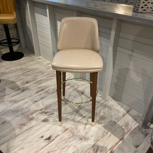 MEG LEATHER BAR STOOL WITH BRASS FEET, £100 X 1 In Stock