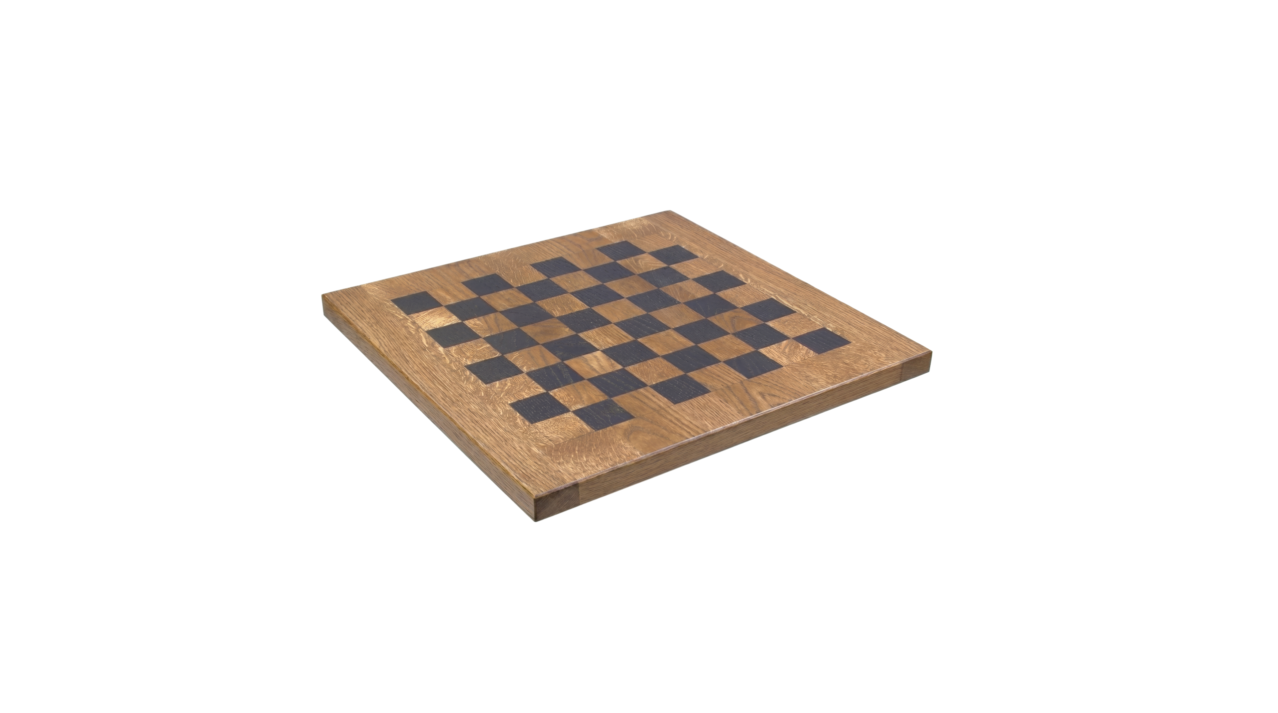 Solid Oak top with colour stain and chessboard digital print