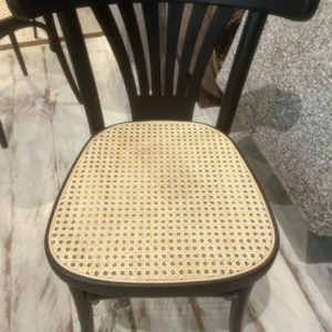 RATTAN DINING CHAIR W BLACK BACK 2, £25 X1, SHOWROOM CLEARANCE