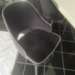 BLACK VELVET W WHITE PIPING, £50 X1, SHOWROOM CLEARANCE