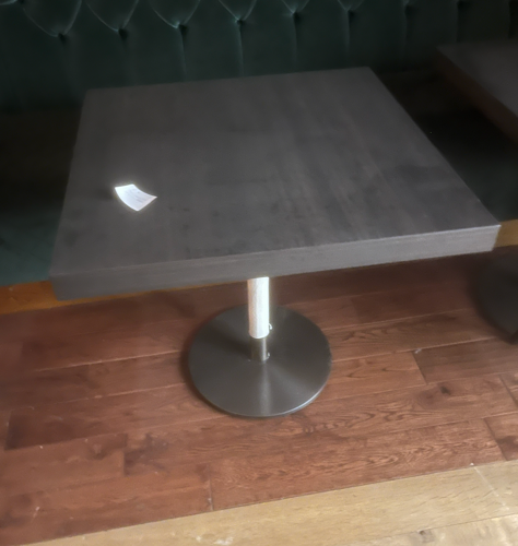 Grey Wood Effect Square Table, £100 X1, SHOWROOM CLEARANCE